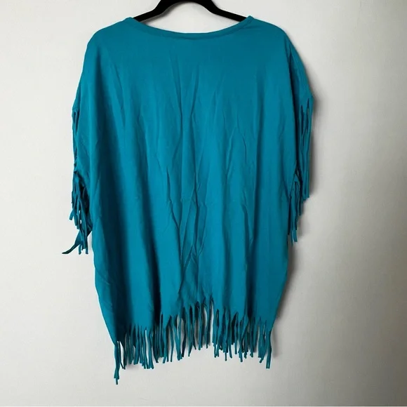 Vintage Lake Tahoe Fringe Cut Oversized Top - Picture 5 of 6